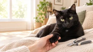 Phil calme pour illustrer un guide sur le coupe-griffes pour chat